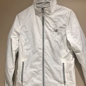 NWT Grey & White Striped Rain Coat